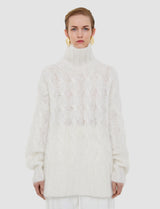 Joseph Fortin Hand Knit Cable Mohair Jumper | Wax