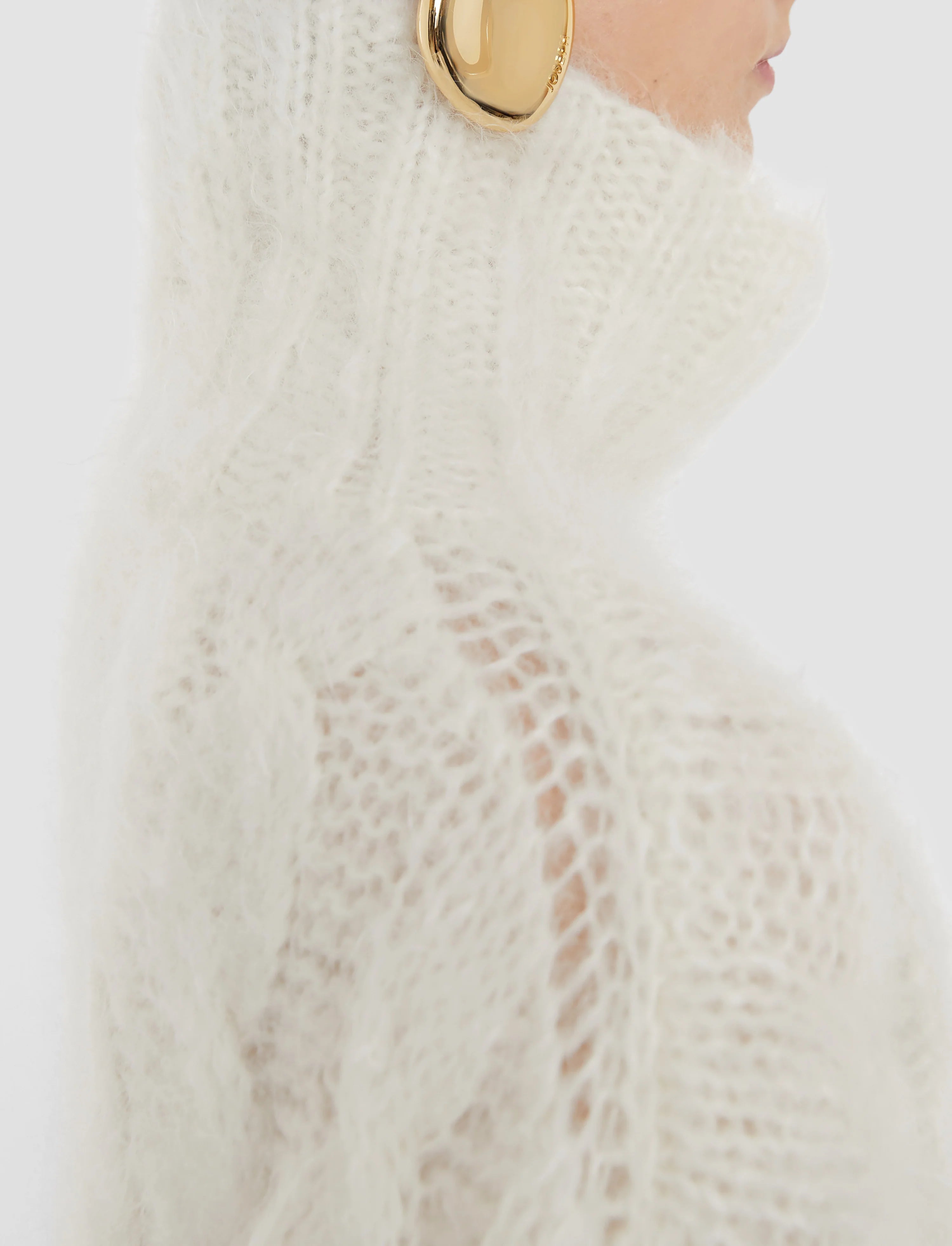 Joseph Fortin Hand Knit Cable Mohair Jumper | Wax