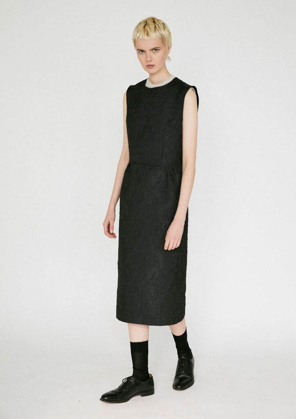 Hache Manuela Jacquard Black Dress