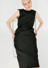 Hache Manuela Jacquard Black Dress