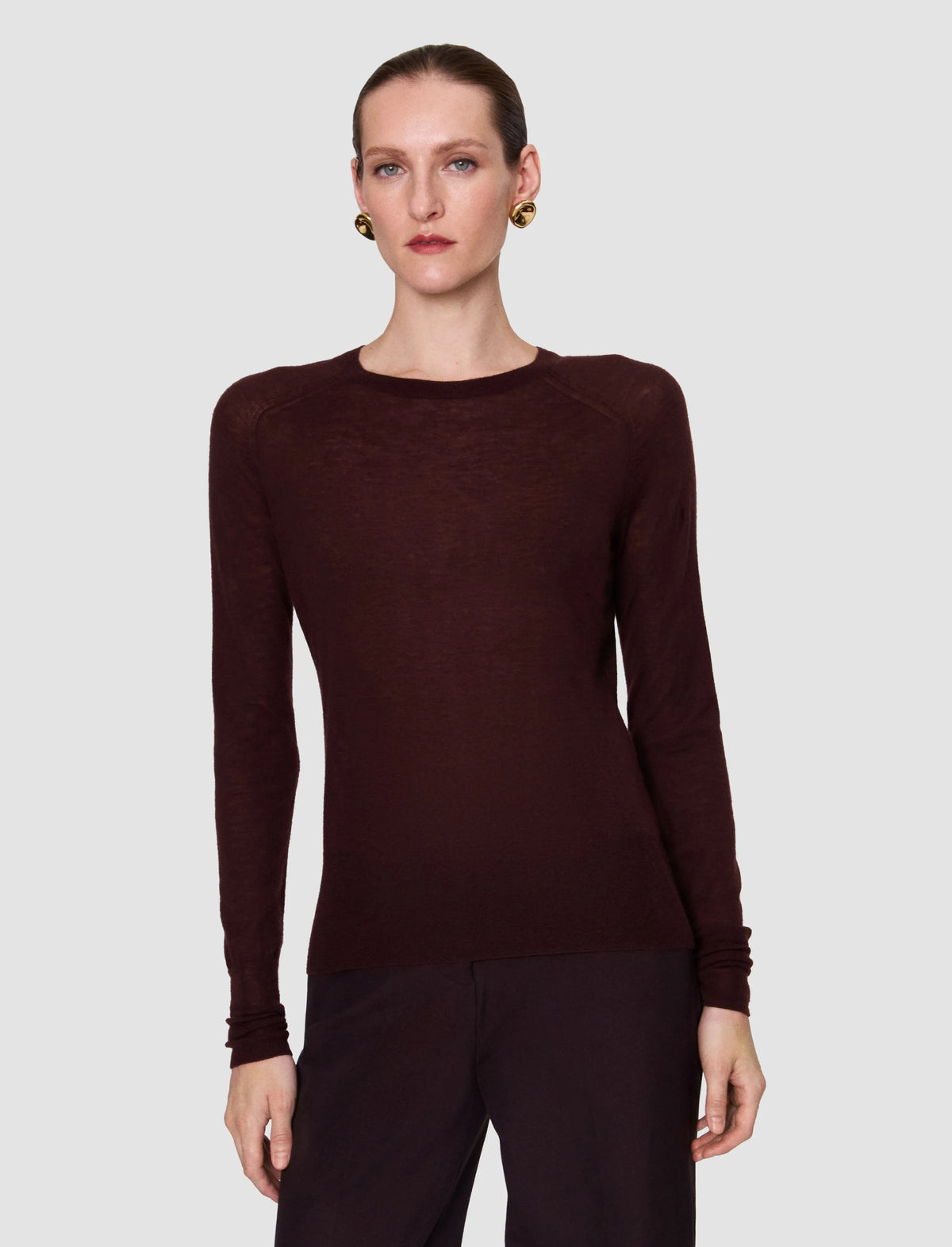 JOSEPH Geras Cashmere Sweater | Mahogany