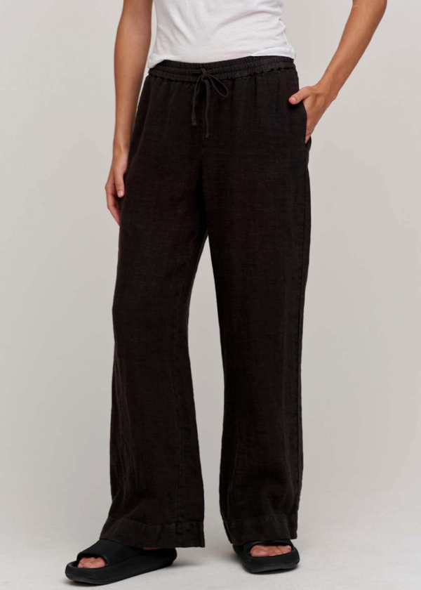 Velvet Gwyneth Heavy Linen Pants Black