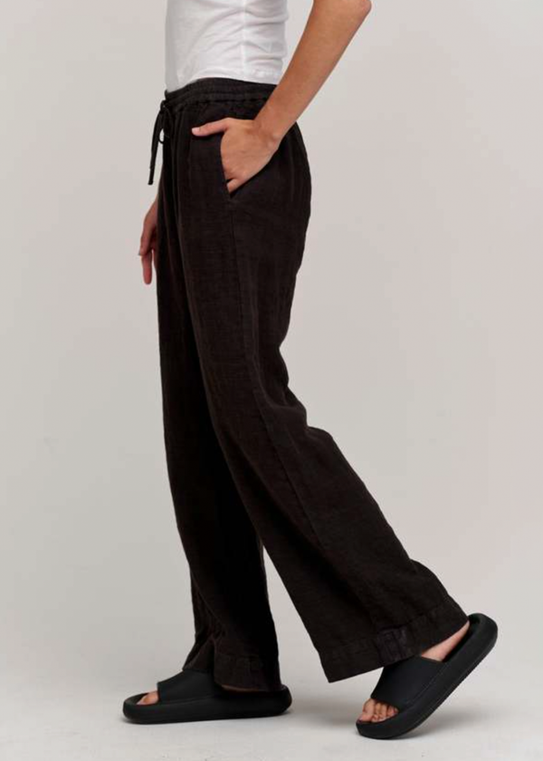 Velvet Gwyneth Heavy Linen Pants Black