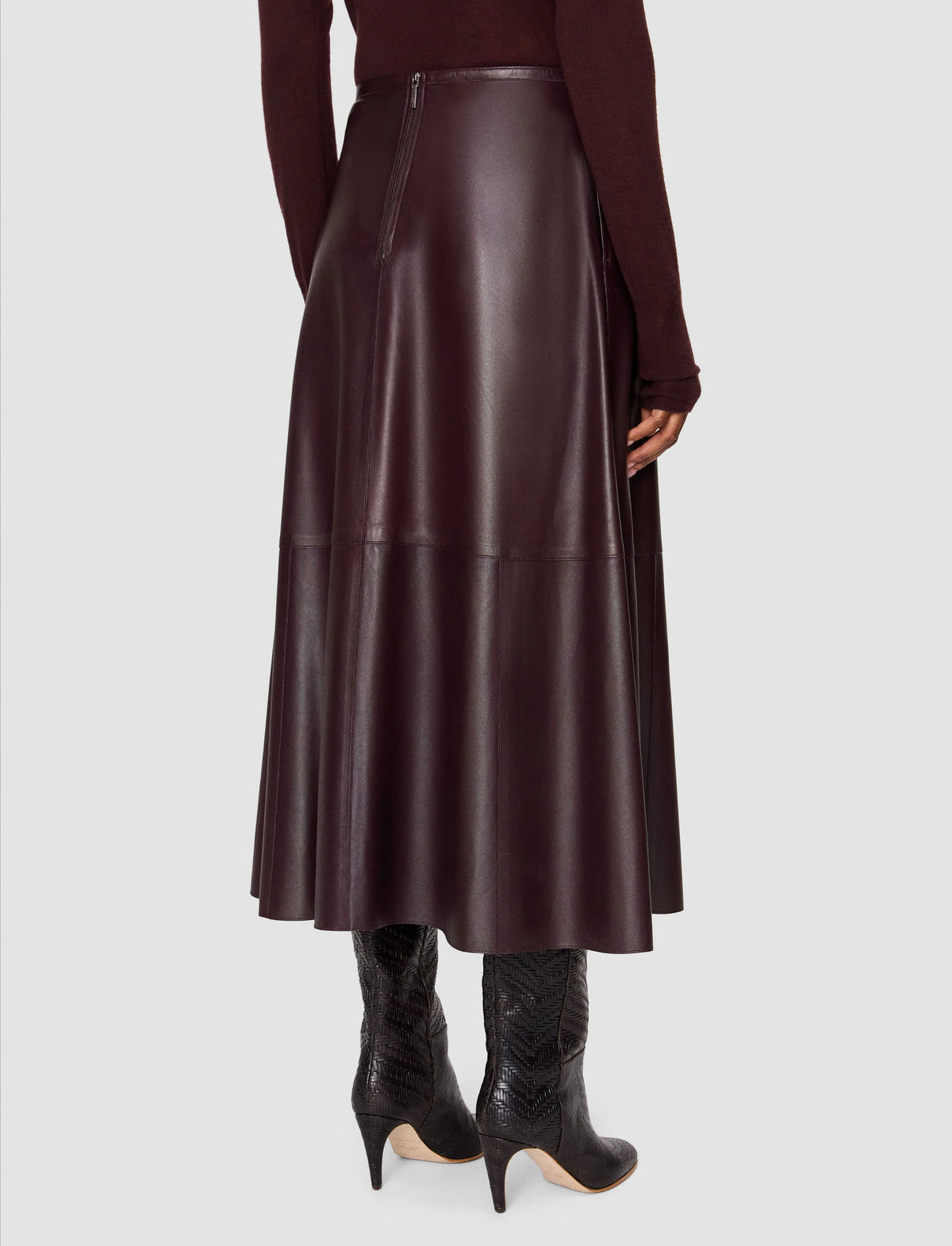 JOSEPH Helius Leather Skirt | Mahogany