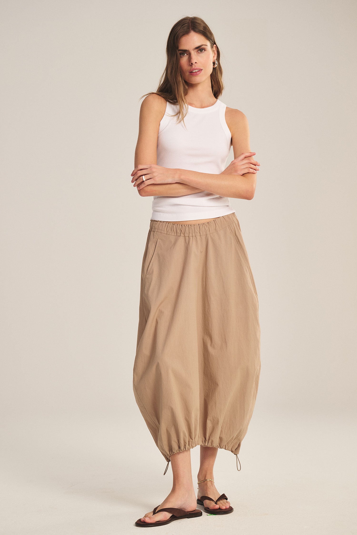 Velvet Hollis Poplin Skirt | Sahara
