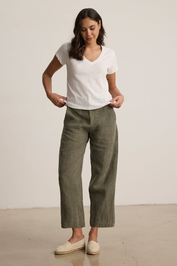 Velvet Issa Linen Pants Elm
