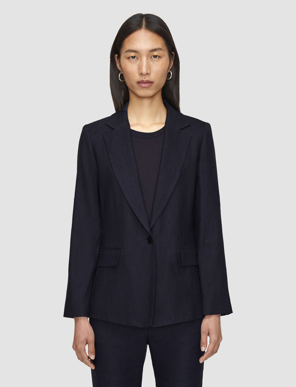 Joseph Marty Navy Stretch Linen Jacket