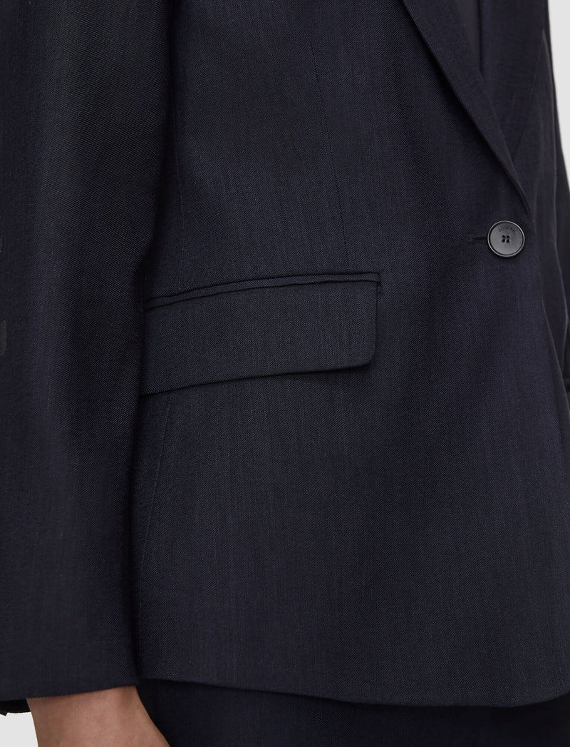 Joseph Marty Navy Stretch Linen Jacket