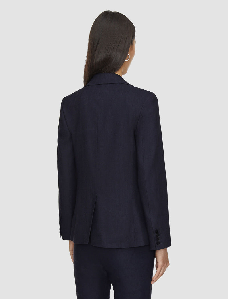 Joseph Marty Navy Stretch Linen Jacket