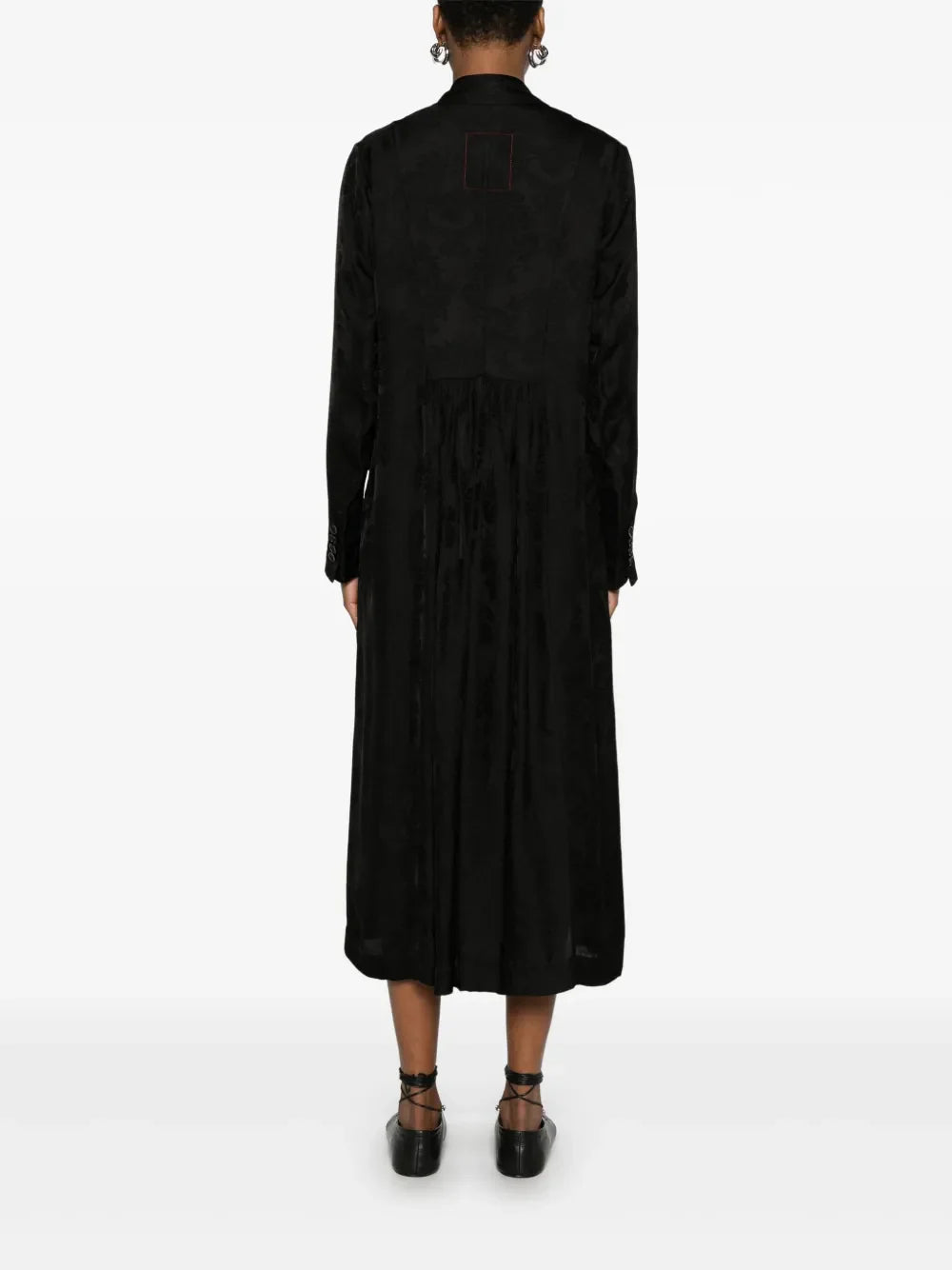 Uma Wang Black Jacquard Camelot Coat