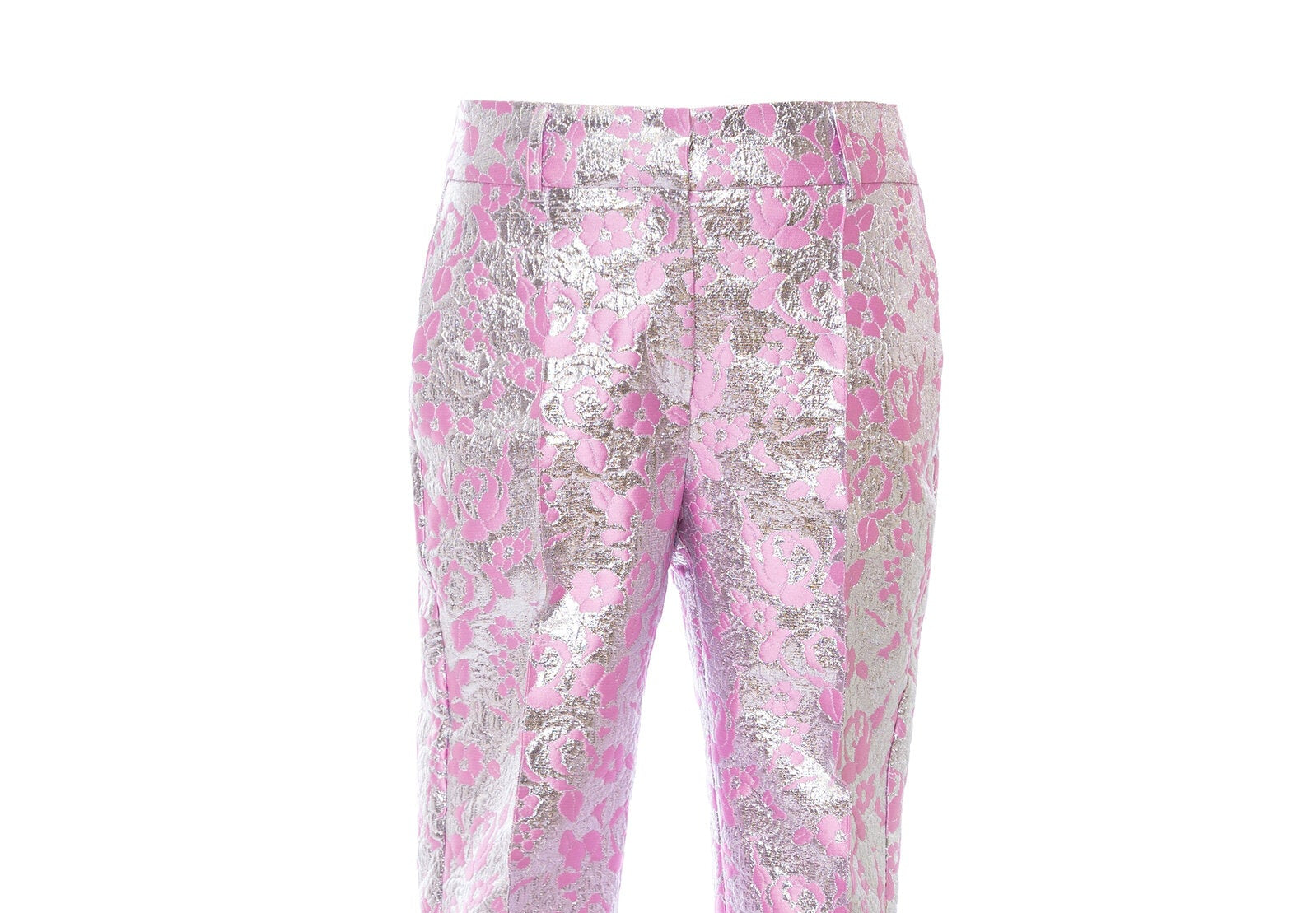 Des Phemmes Jacquard Tailored Pant | Silver/ Candy