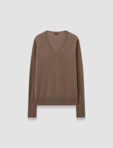 Joseph Lt Pure Cashmere V-Neck Sweater Mushroom