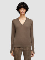Joseph Lt Pure Cashmere V-Neck Sweater Mushroom