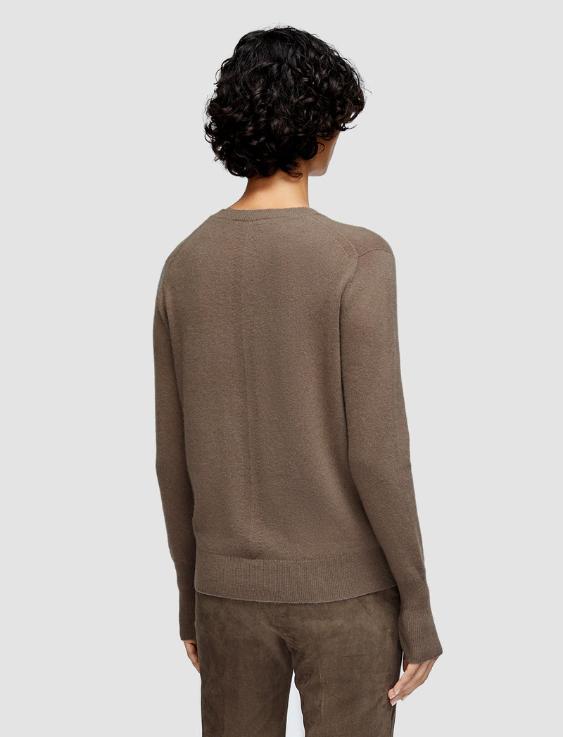 Joseph Lt Pure Cashmere V-Neck Sweater Mushroom