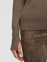 Joseph Lt Pure Cashmere V-Neck Sweater Mushroom