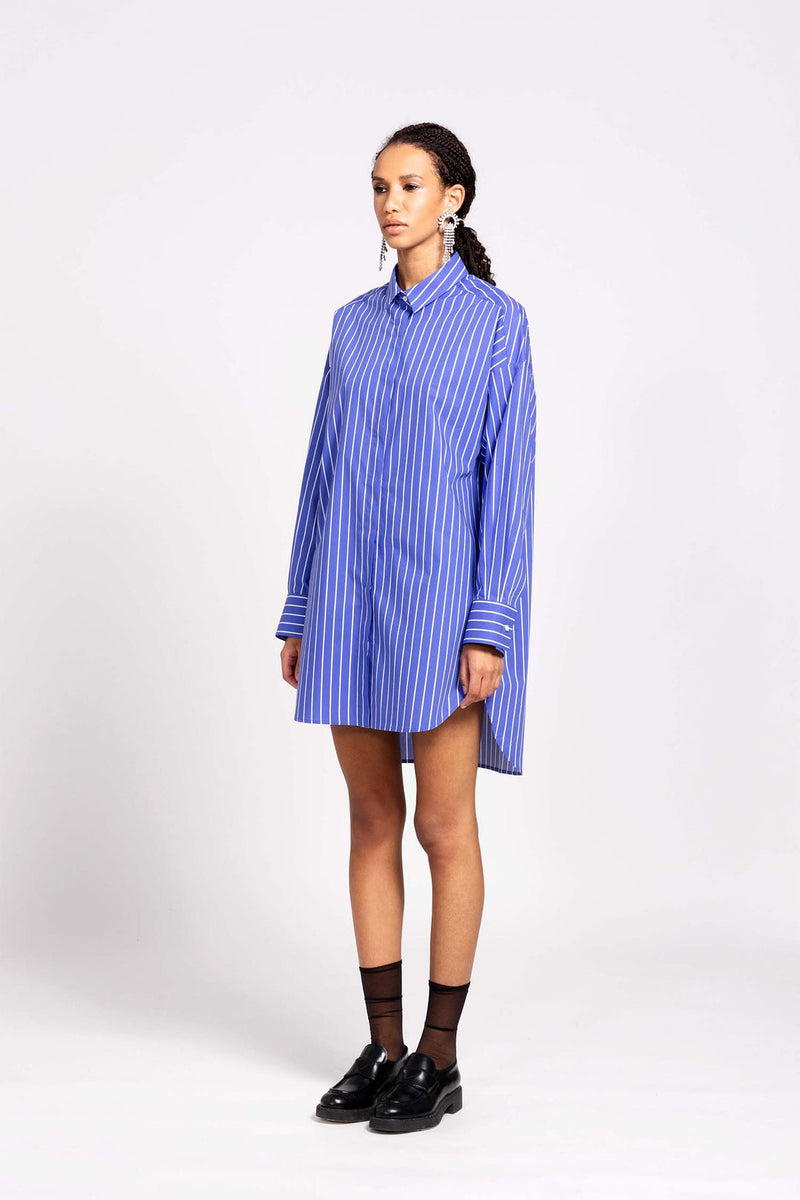 Gaiavittoria Indigo Stripe Shirt Dress