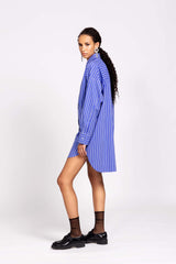 Gaiavittoria Indigo Stripe Shirt Dress