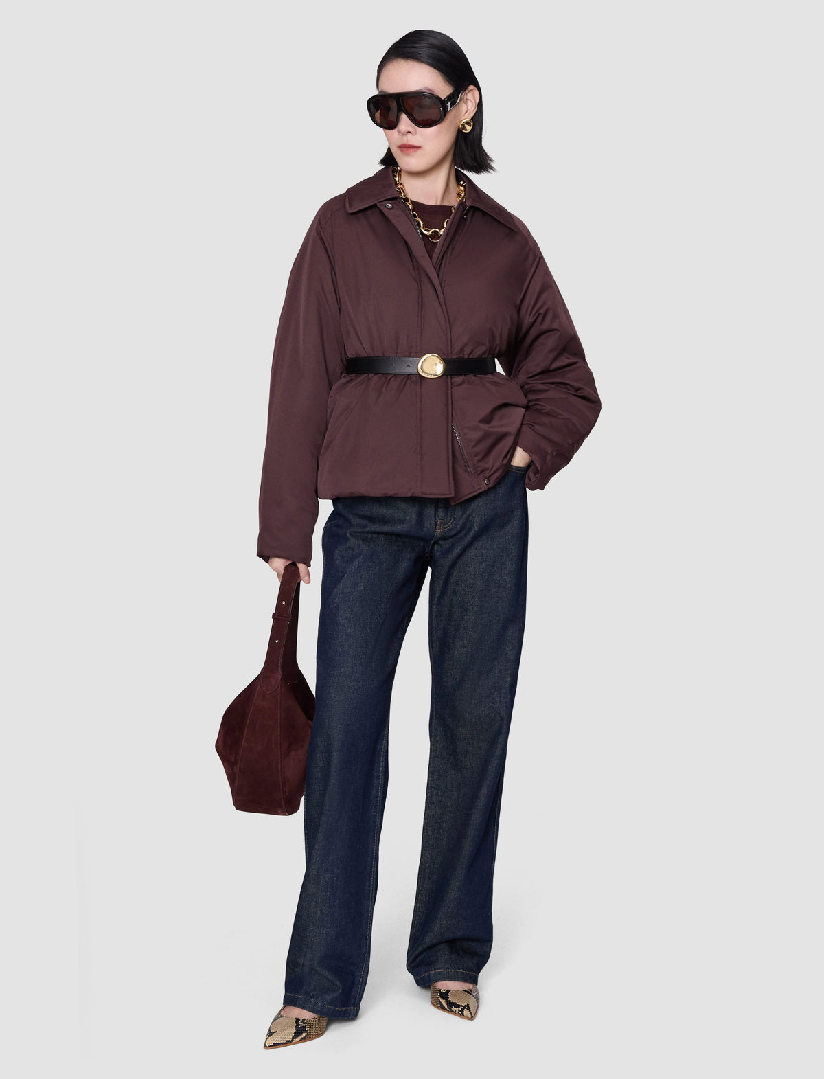 JOSEPH Luca Padded Jacket | Mahogany