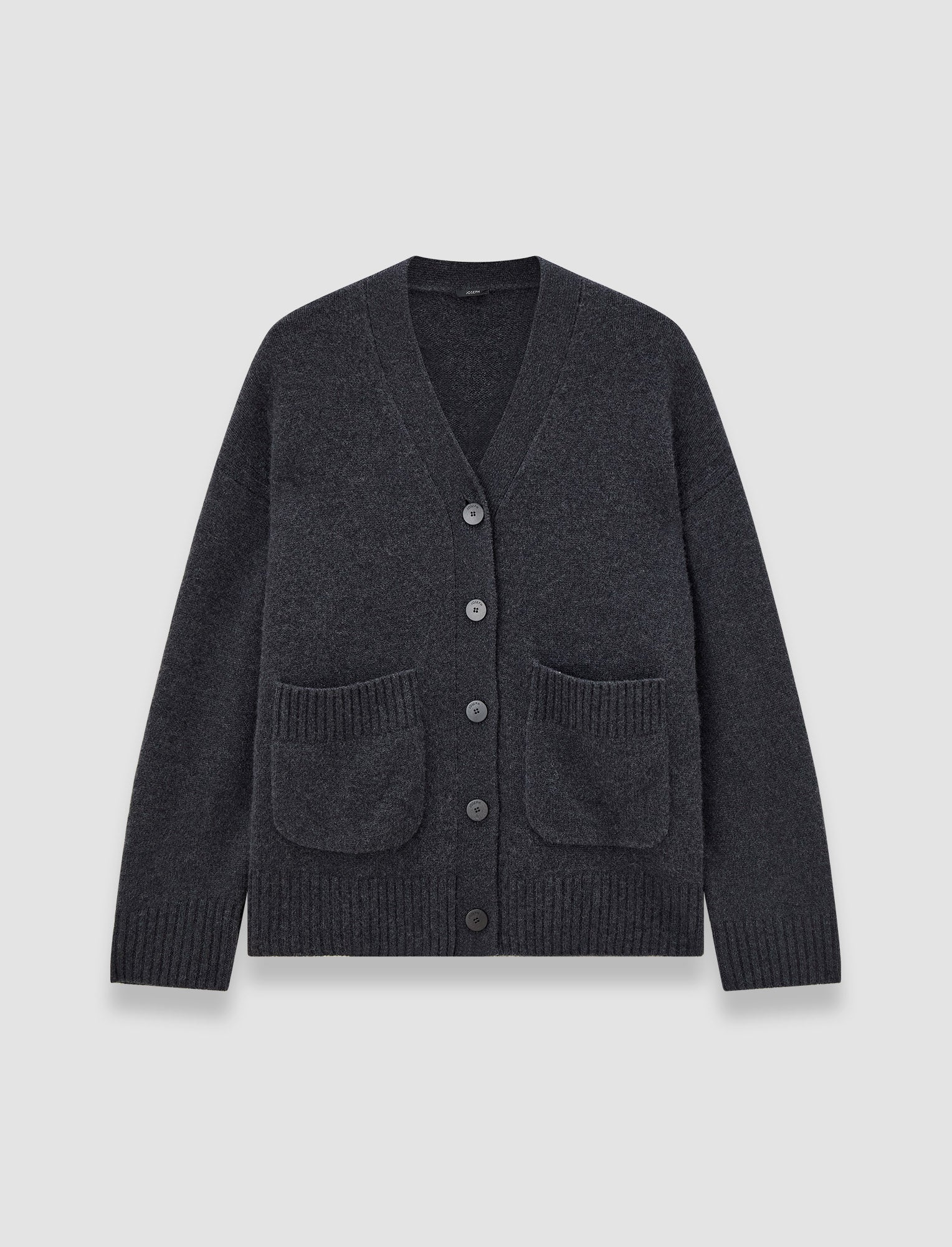 Joseph Luxe Cashmere Cardigan Dark Smoke