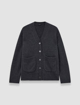 Joseph Luxe Cashmere Cardigan Dark Smoke