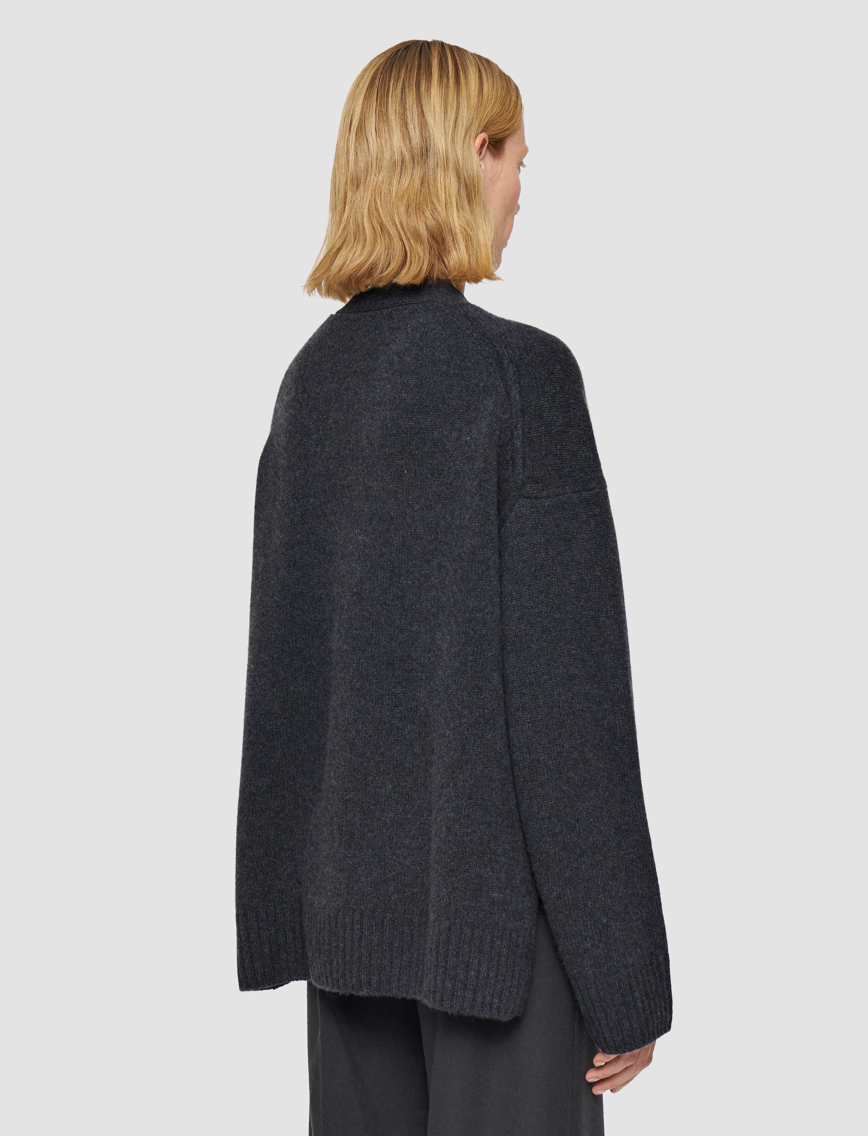 Joseph Luxe Cashmere Cardigan Dark Smoke