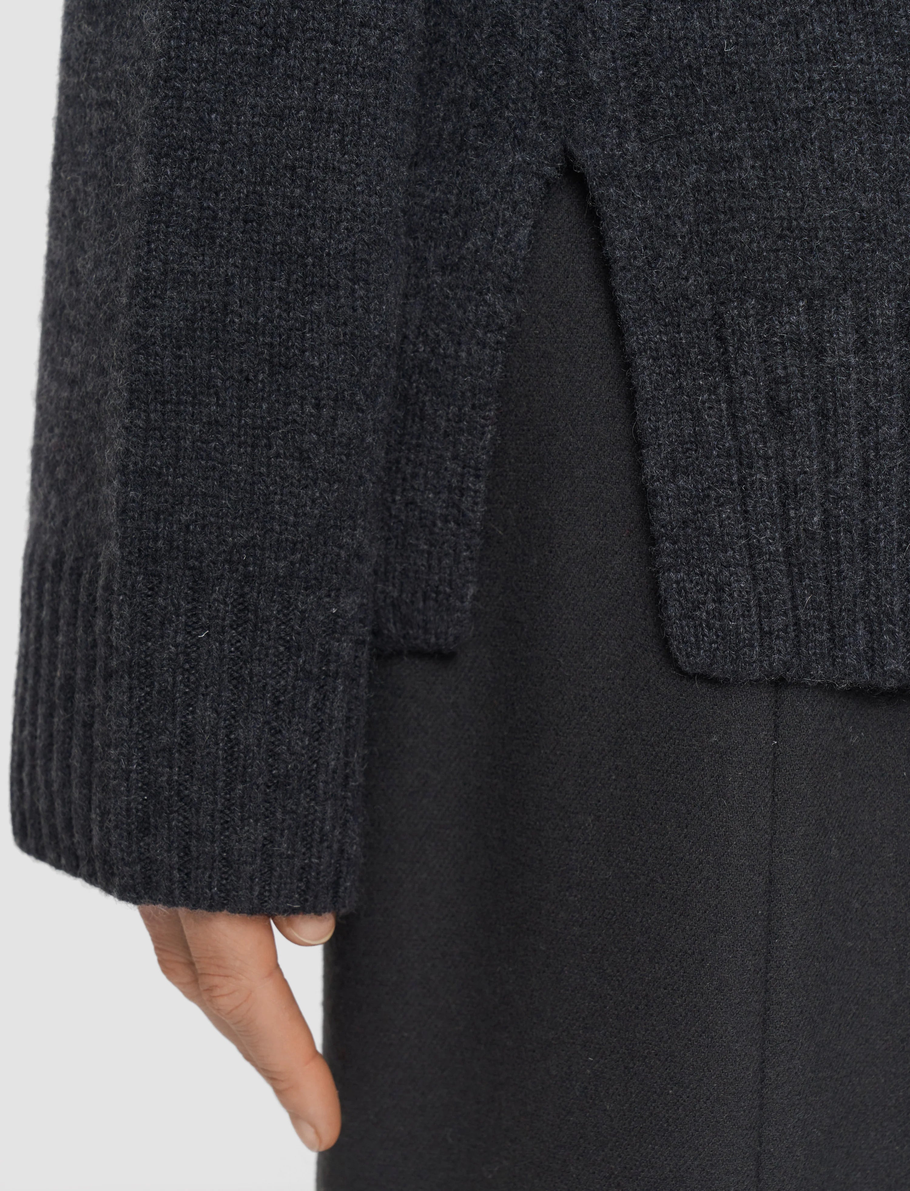 Joseph Luxe Cashmere Cardigan Dark Smoke