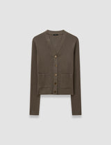 Joseph Merino Rib Cardigan Mushroom