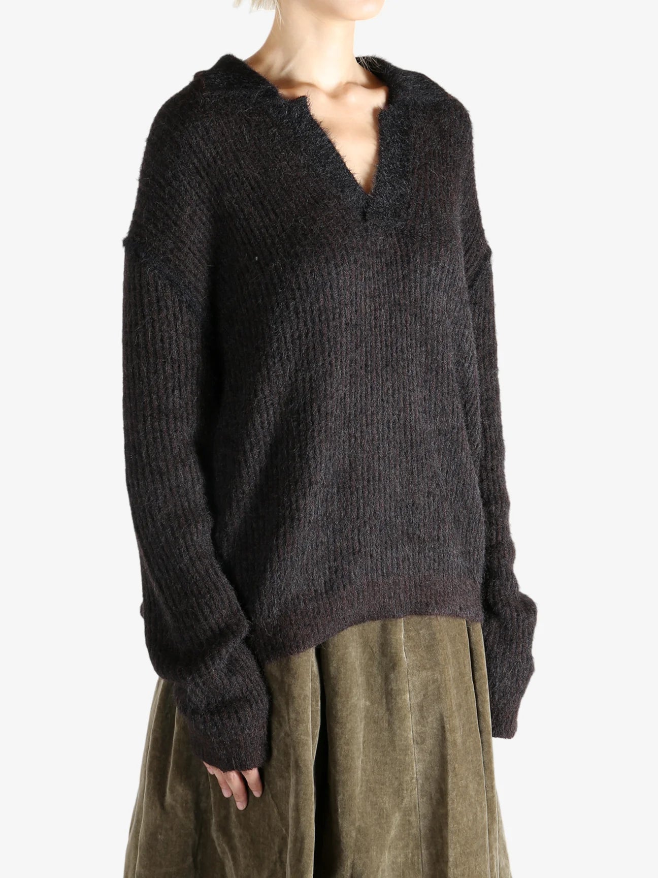 Uma Wang Polo Sweater Brown/Black