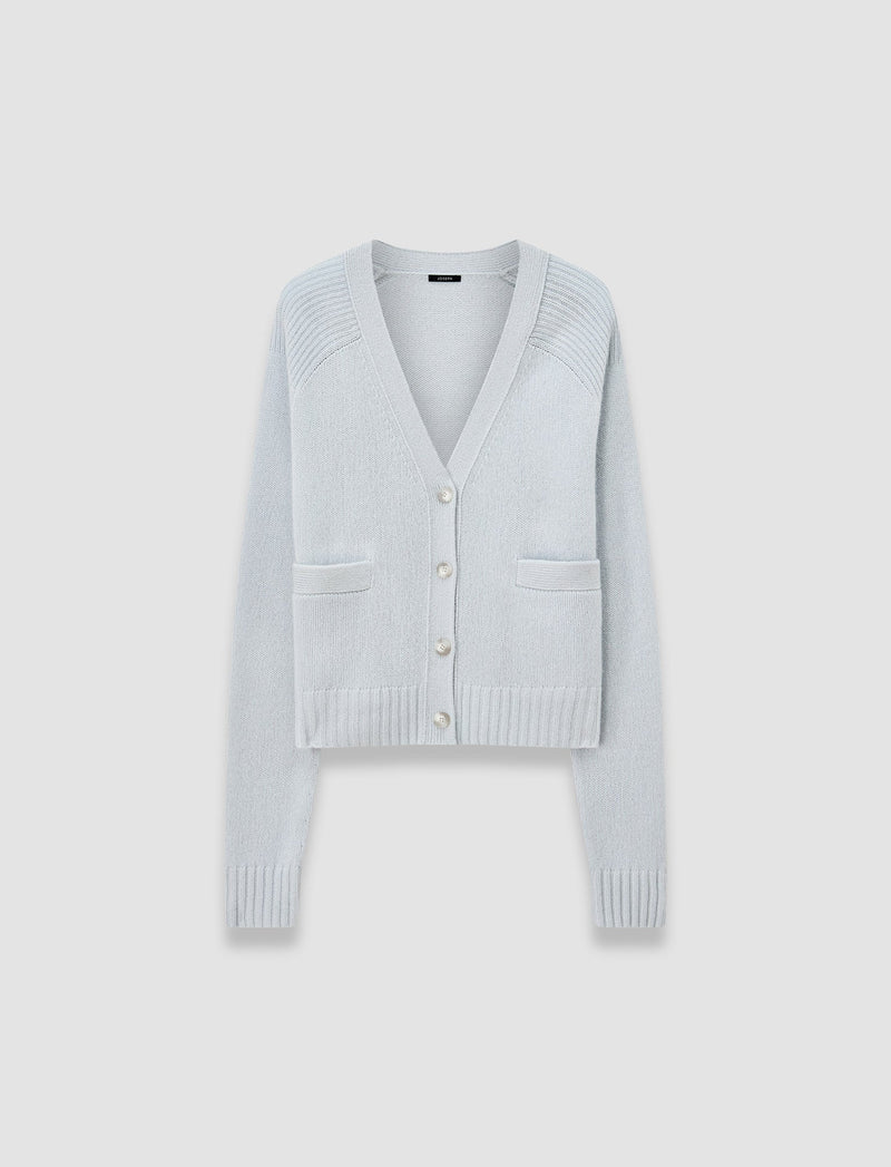 Joseph Open Cashmere Cardigan Oxford Blue