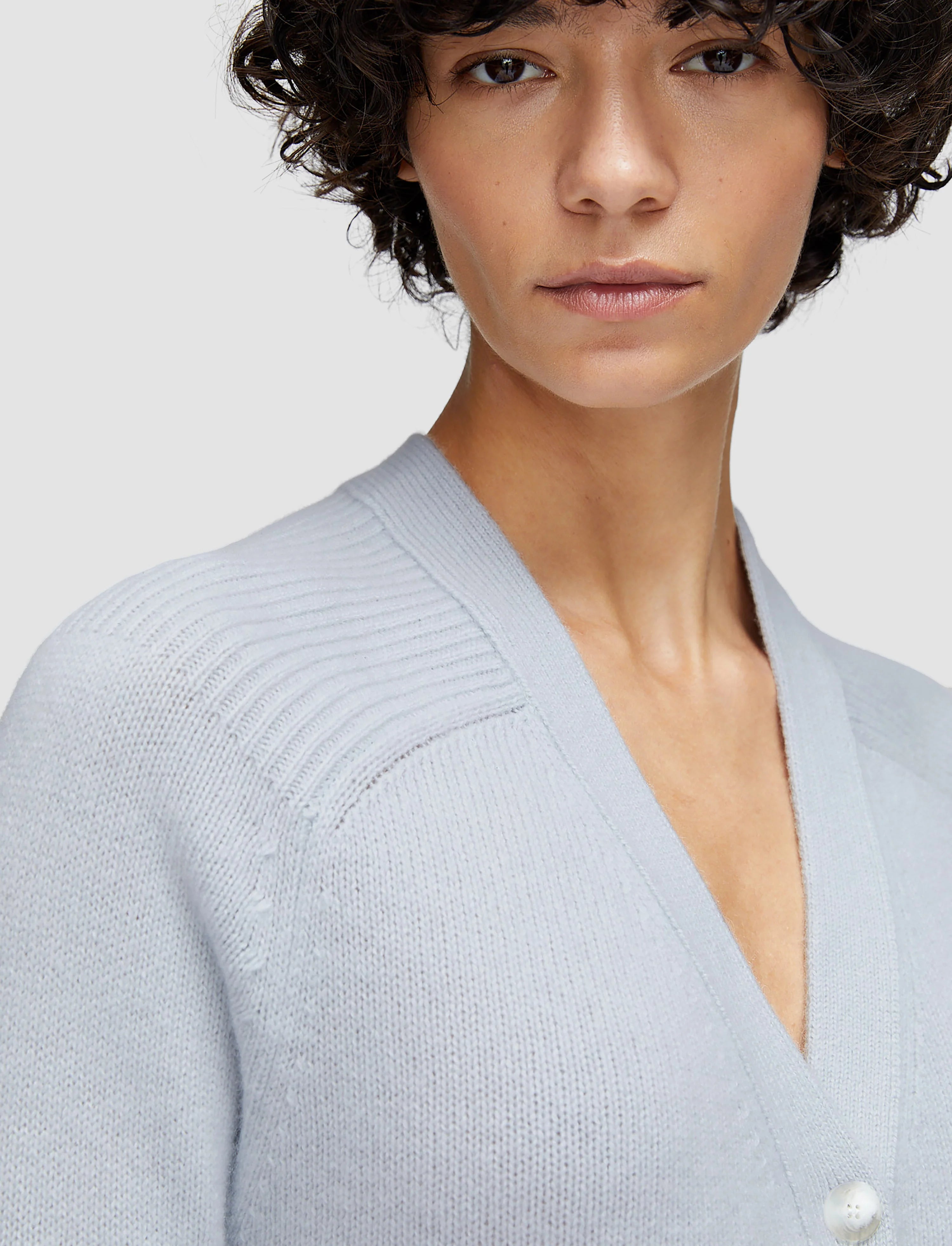 Joseph Open Cashmere Cardigan Oxford Blue