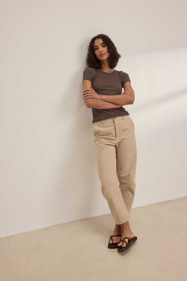 Velvet Brylie Cotton Twill Pants Khaki