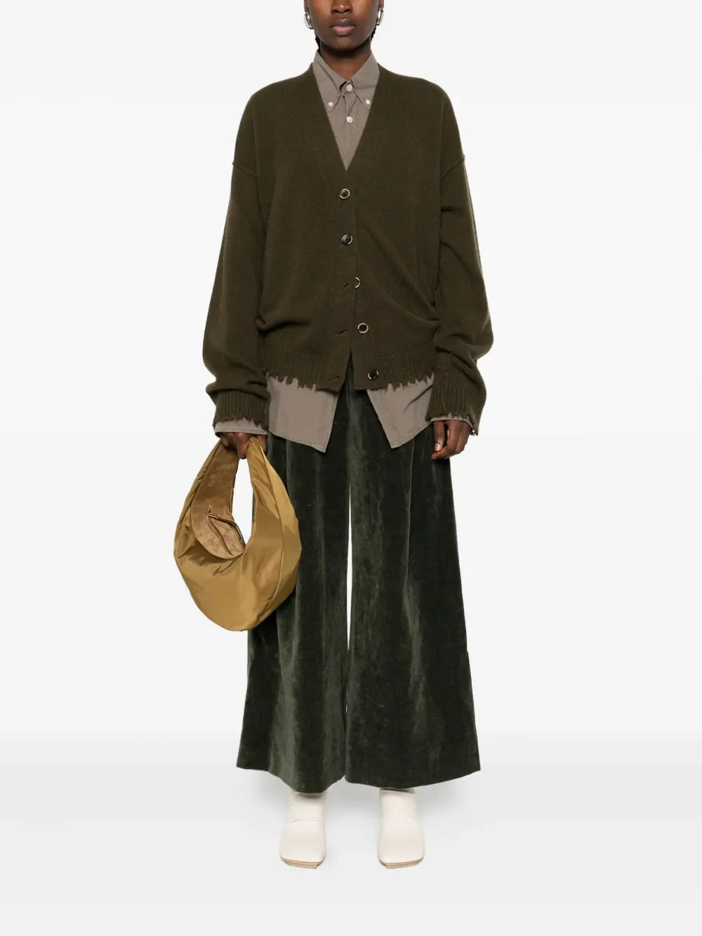 Uma Wang Cashmere Over Cardigan Army Green