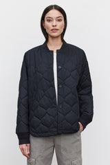 Velvet Black Carie Quilted Jacket