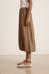 Velvet Ines Silk Cotton Voile Skirt Chocolate