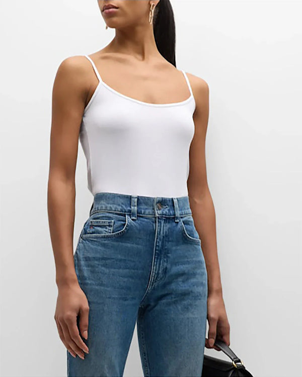Majestic Filatures Soft Touch Spaghetti Strap Tank Blanc