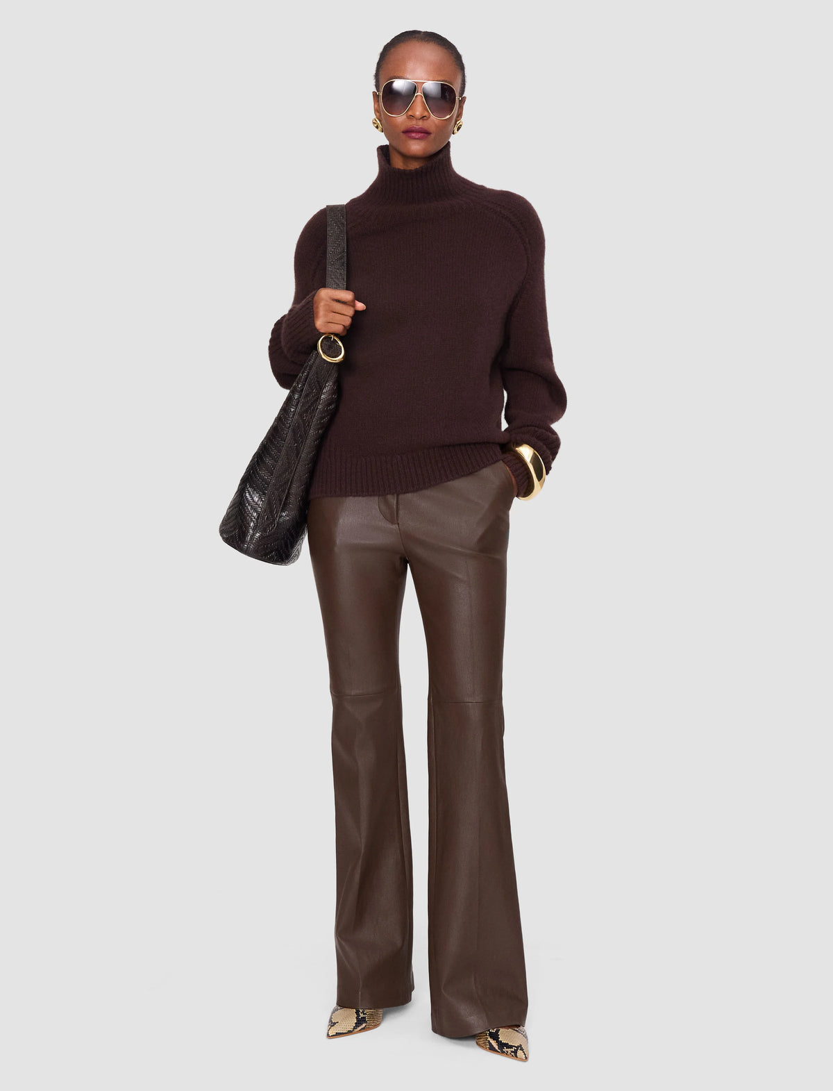 JOSEPH Tafira Leather Stretch Trousers | Patina