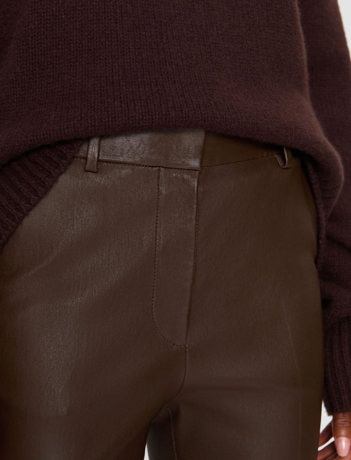 JOSEPH Tafira Leather Stretch Trousers | Patina