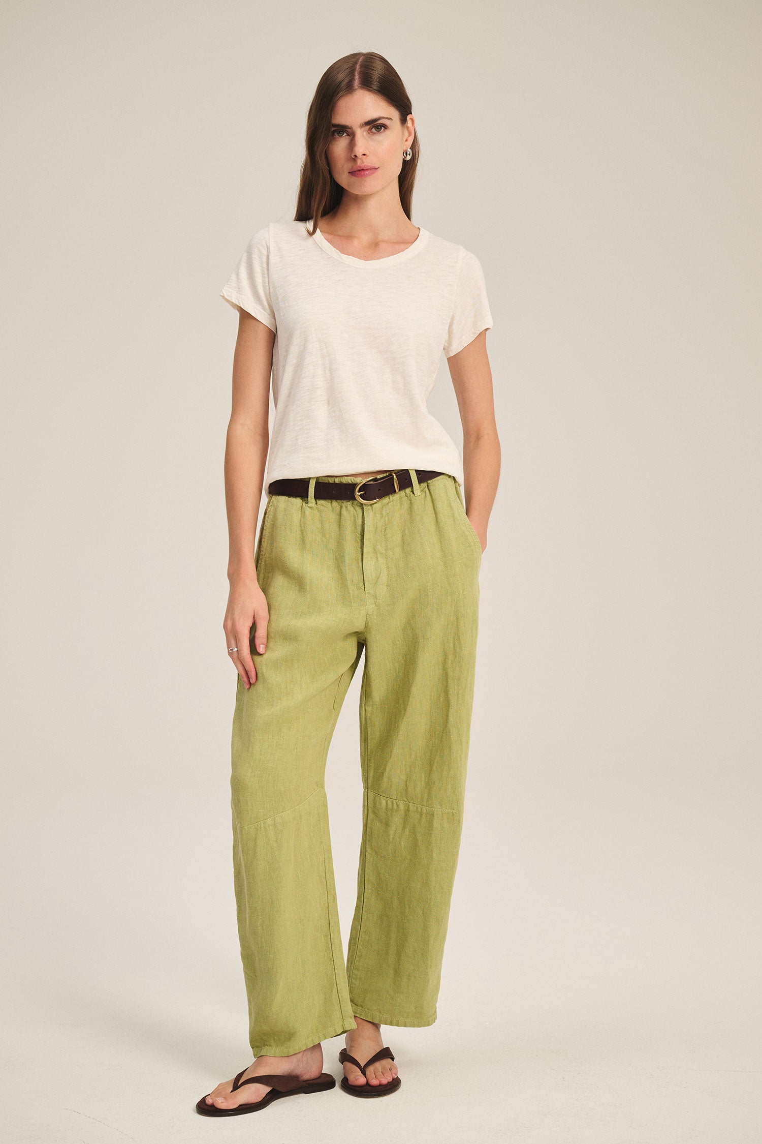 Velvet Taylor Heavy Linen Pants | Moss