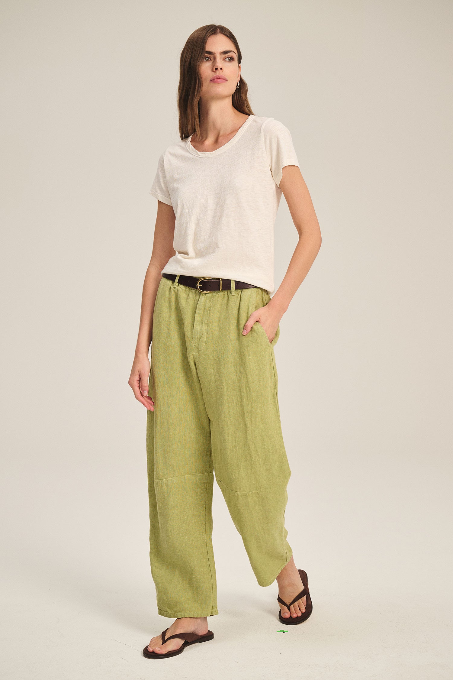 Velvet Taylor Heavy Linen Pants | Moss