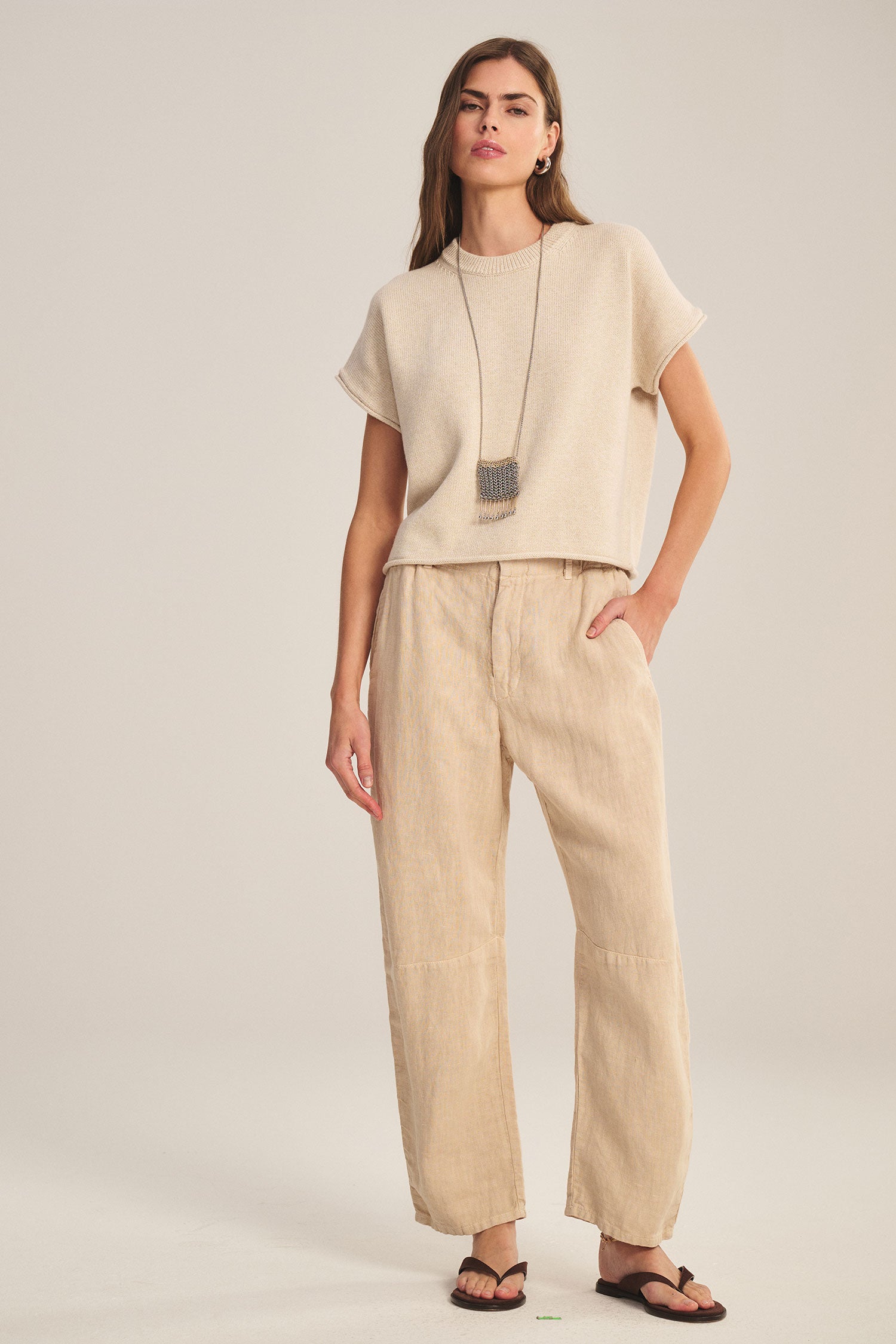 Velvet Taylor Heavy Linen Pants | Sand Castle
