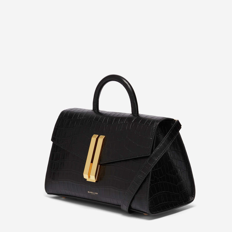 DeMellier Midi Montreal Bag Croc Effect Black