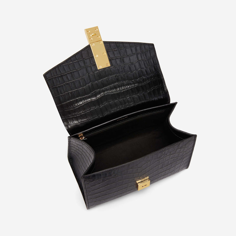 DeMellier Midi Montreal Bag Croc Effect Black