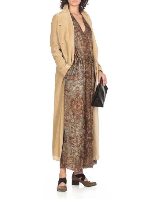 Uma Wang Cigna Velvet Coat Tan