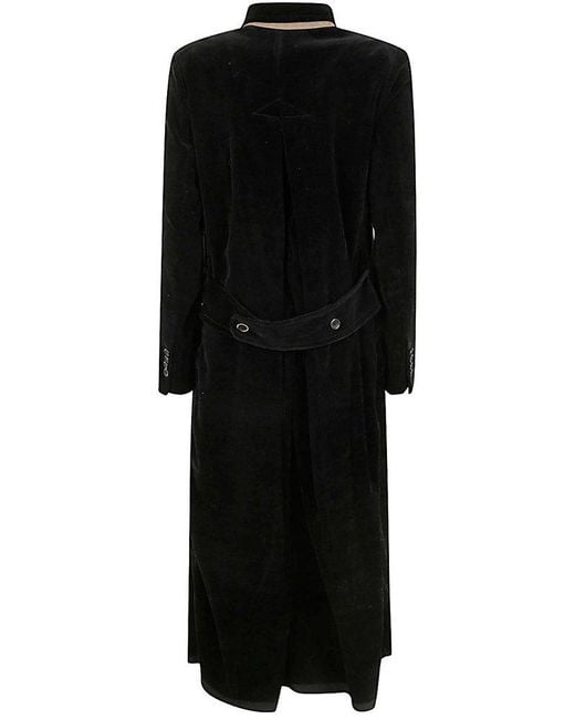 Uma Wang Cigna Velvet Coat Black