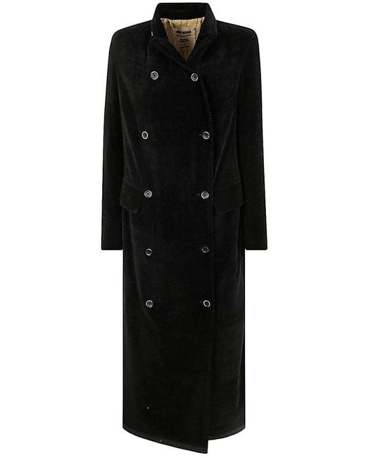 Uma Wang Cigna Velvet Coat Black