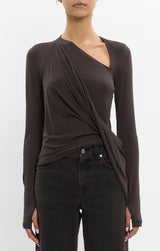 Helmut Lang Twist Top | Dark Roast