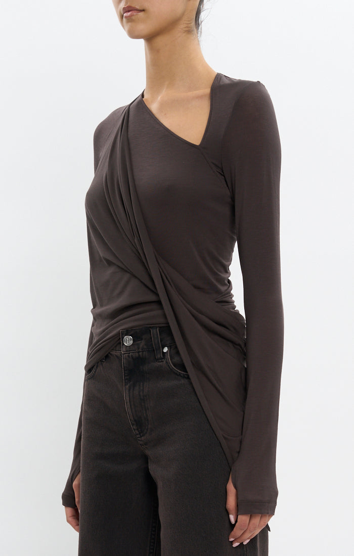 Helmut Lang Twist Top | Dark Roast