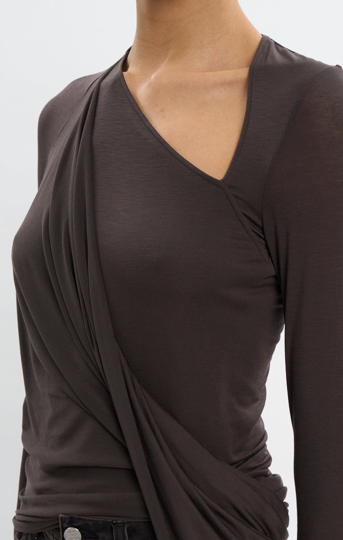 Helmut Lang Twist Top | Dark Roast