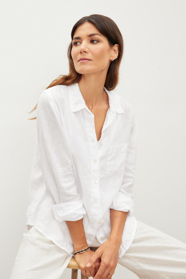 Velvet Natalia White Linen Shirt