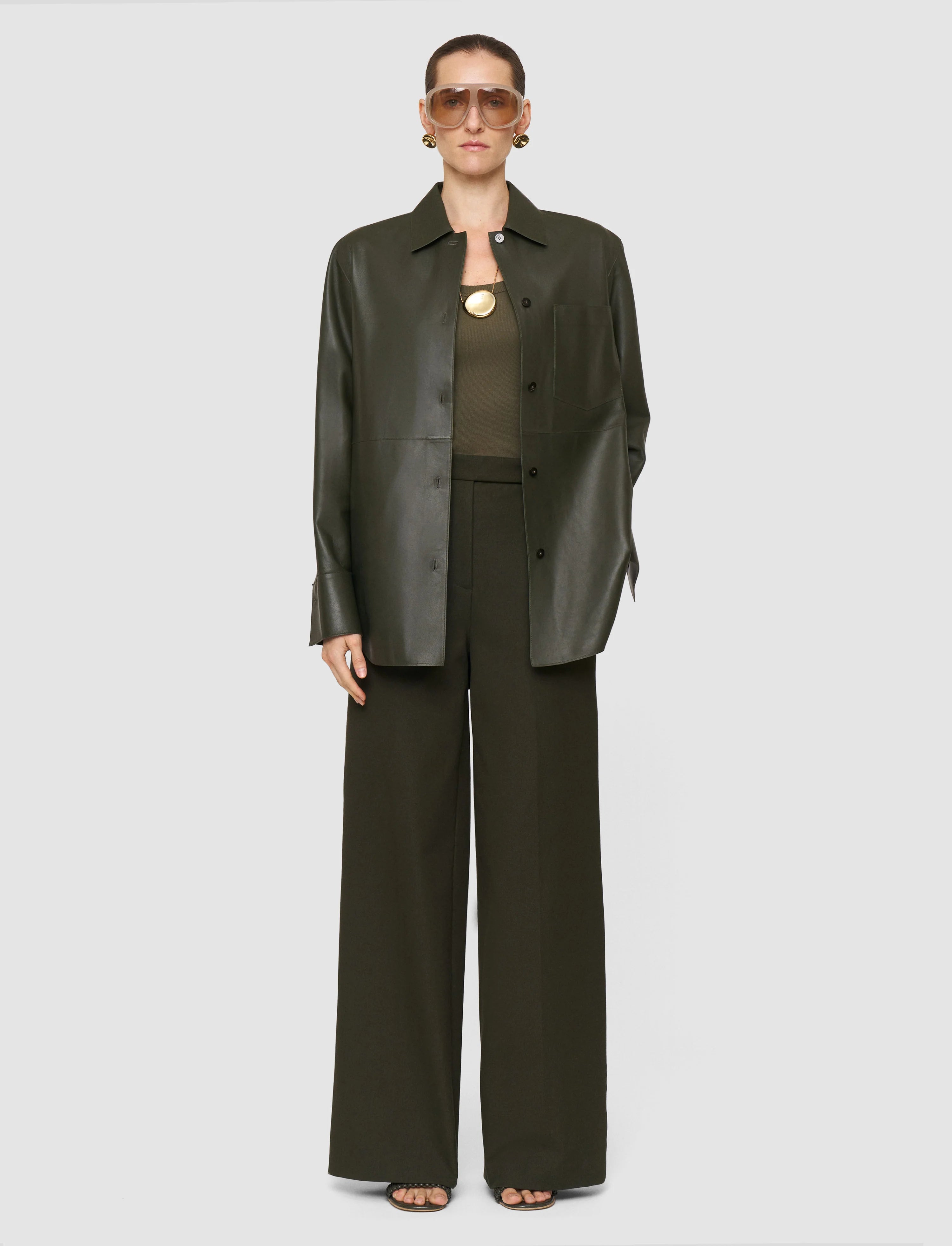 Joseph Yukio Gabardine Stretch Trousers | Palm Leaf